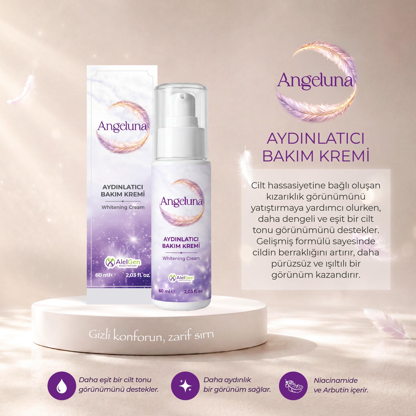 Angeluna Aydınlatıcı Bakım Kremi 60 ml (Whitening Cream)